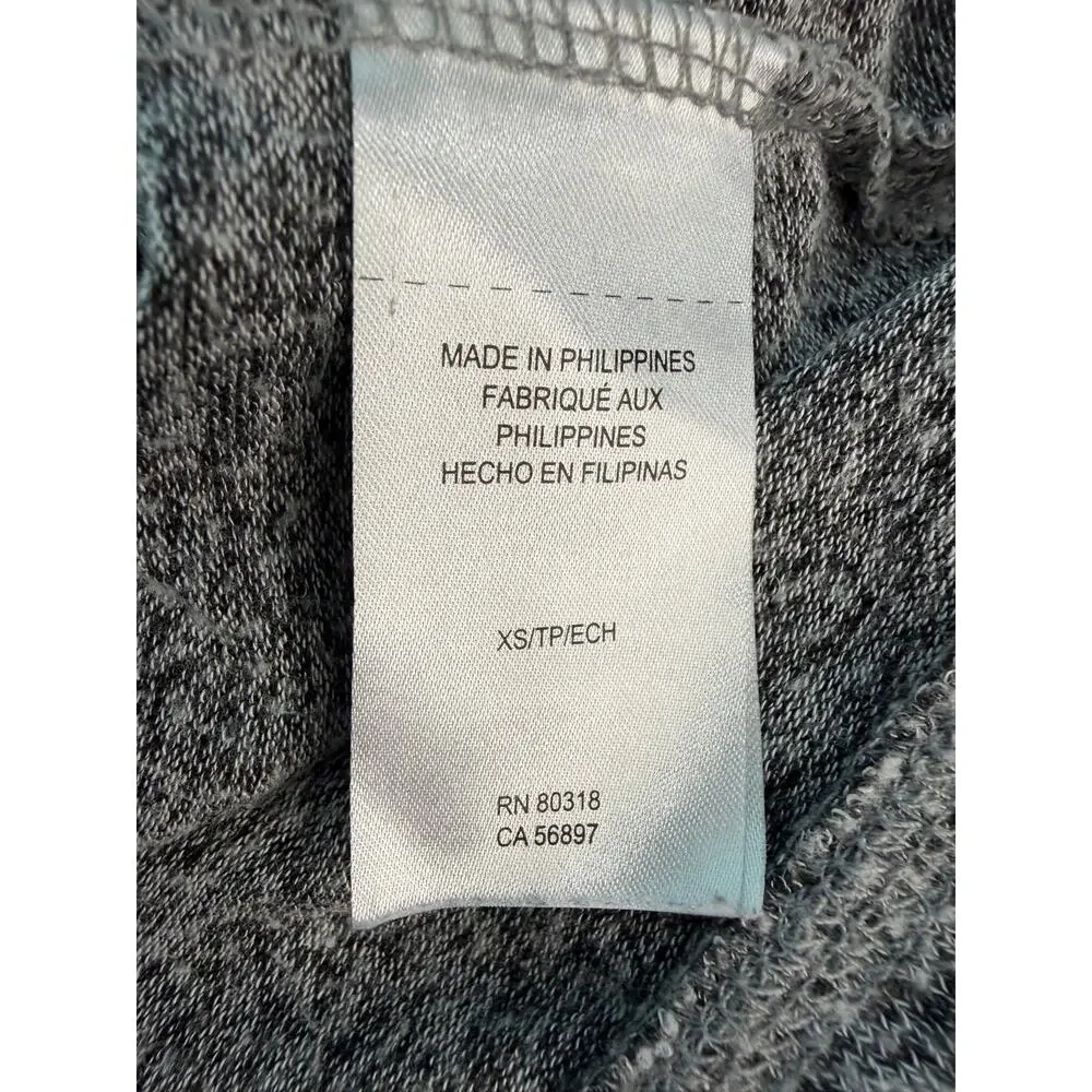 Lucky Brand Gray Heather Crew Neck Sweater XS Split Hem Marled Knit 7WC7008